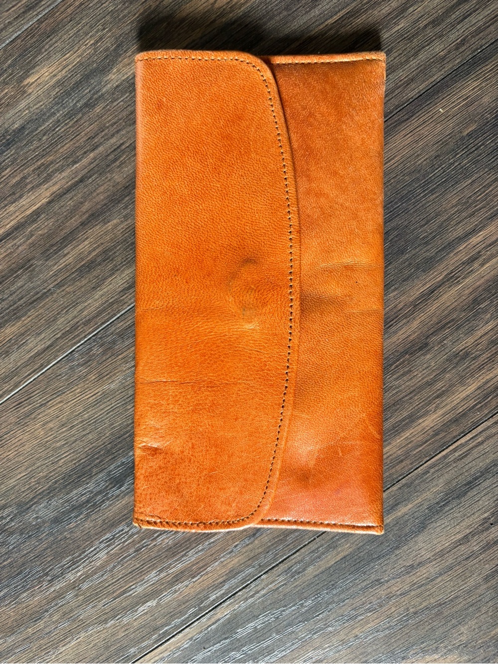 Classic Tan Leather Long Wallet